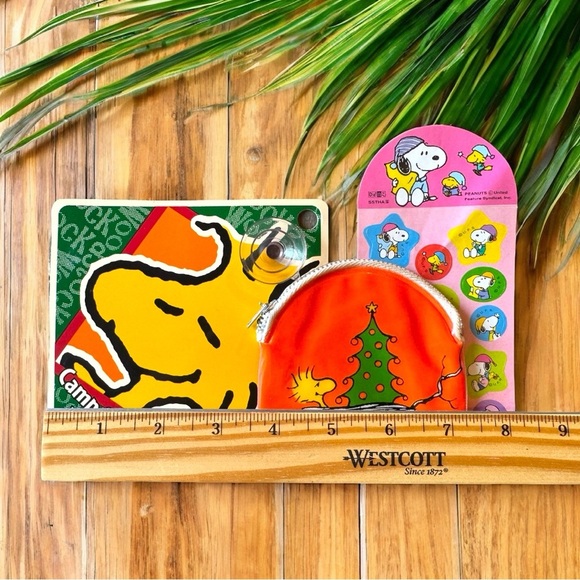 Vintage Peanuts Snoopy Lot – Camp Snoopy Sign, Woodstock Pouch, Sticker Sheet - Picture 2 of 10